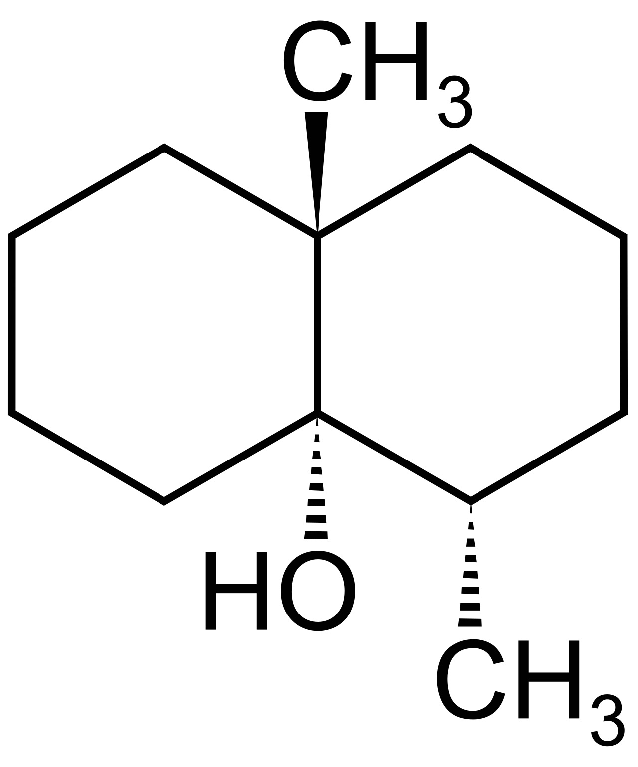 La géosmine — la molécule derrière l'odeur « de terre » du sol et de la pluie, produite par les bactéries Streptomyces du sol. Crédit : Wikimedia Commons, domaine public.